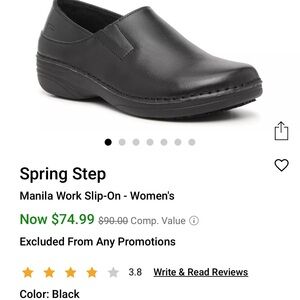 Spring Step Black Womens Loafers
